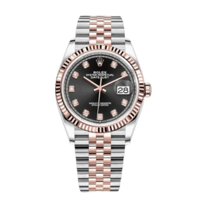 Rolex Datejust 126231 Everose Gold Automatic Black & Diamond Dial Jubilee Replica