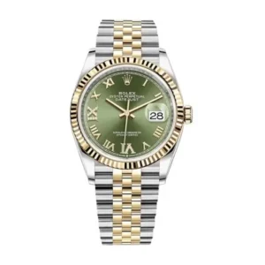 Rolex Datejust 126283RBR Yellow Gold & Steel Green Dial Jubilee Replica