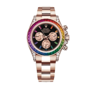 Rolex Daytona Cosmograph Rainbow Crystals Bezel Black Dial 116519 Oyster Replica