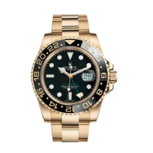 GMT-Master II 116718LN Gold Watch Black Dial Oyster Replica