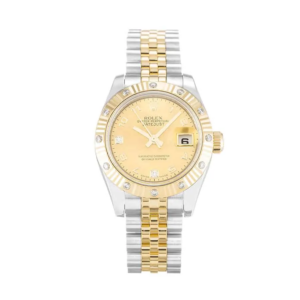 Rolex Datejust Yellow Gold Diamond Champagne Dial 179313 Jubilee