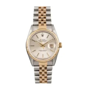 Rolex Datejust White Stick Dial Yellow Gold Stainless Steel 16233 Jubilee Replica