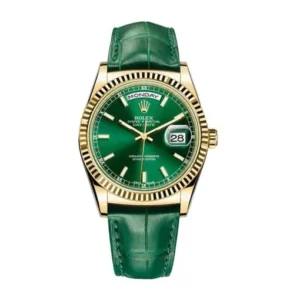 Day-Date 118138-0003 V5 Yellow Gold Green Dial Replica