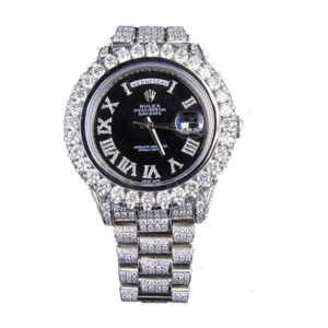 Day-Date II President White Gold Diamond 218239 Black Dial Iced Out Replica