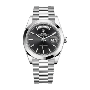 Day-Date 228206 KW Stainless Steel Black Diagonal Dial Replica