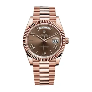 Day-Date 228235-0002 AR Stainless Steel With Rose Gold Chocolate Roman Dial Replica