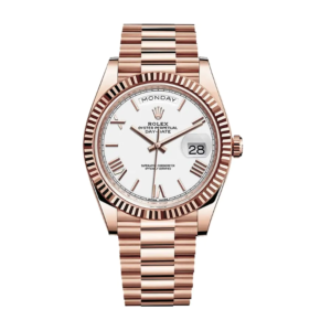 Day-Date 228235 KW Rose Gold White Dial Replica