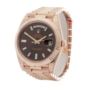 Day-Date 40 228235 KW Rose Gold Chocolate Dial Oyster Replica