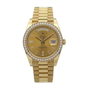 Day-Date 228348RBR KW Yellow Gold & Diamonds Champagne Dial Replica