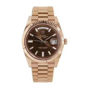 Day-Date 40 228235 KW Rose Gold Chocolate Dial Oyster Replica