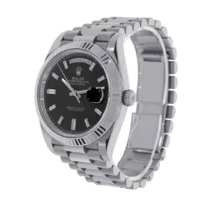 Day-Date 228239 EW Stainless Steel Silver Black Dial Oyster Replica