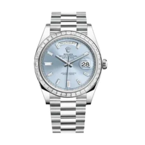 Day-Date Platinum 228396TBR001 Ice Blue Baguette Index Replica